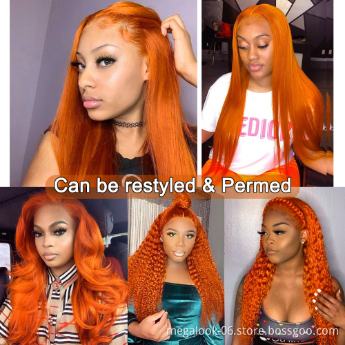 1B30 Brown Colored Straight Transparent Lace Front Wig Human Hair Wigs Brazilian Lace Frontal Wigs For Women